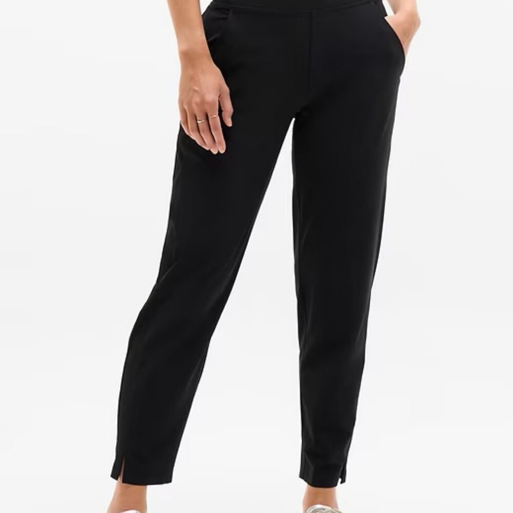 Athleta Brooklyn Mid Rise Ankle Pant Sz 16 Black Work Travel UPF 50+ Outdoor